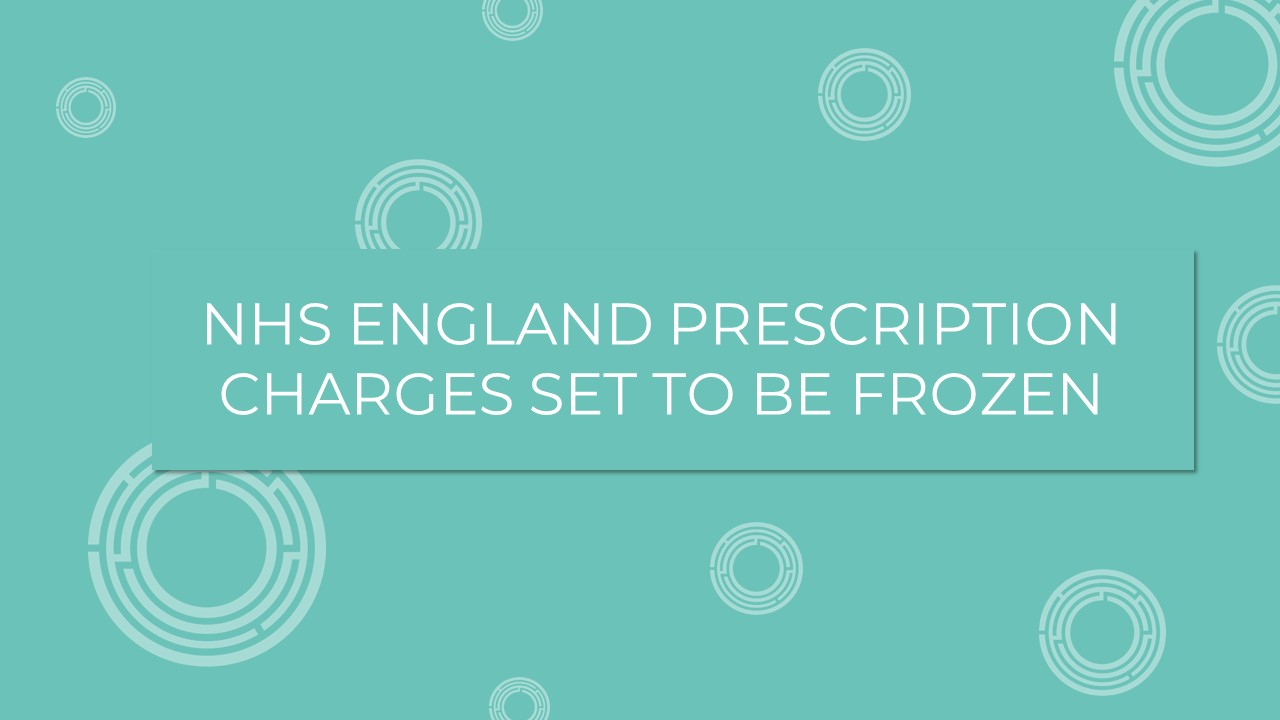 NHS England prescription charges set to be frozen