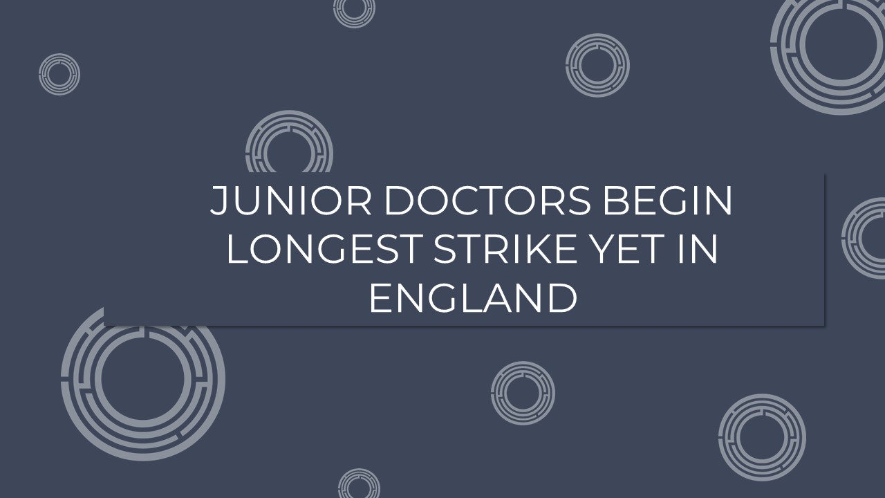 Junior doctors begin longest strike yet in England