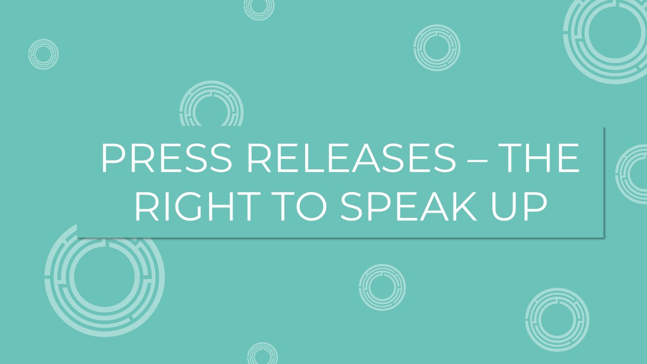 Press Releases – The Right To Speak Up
